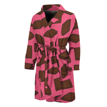 Pieces of Chocolate Pattern Print Men's Bathrobe