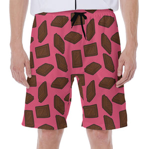 Pieces of Chocolate Pattern Print Men's Beach Shorts