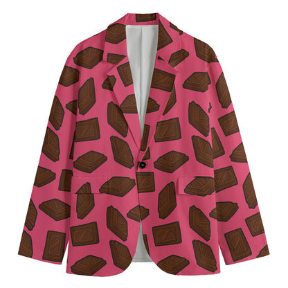 Pieces of Chocolate Pattern Print Men's Blazer