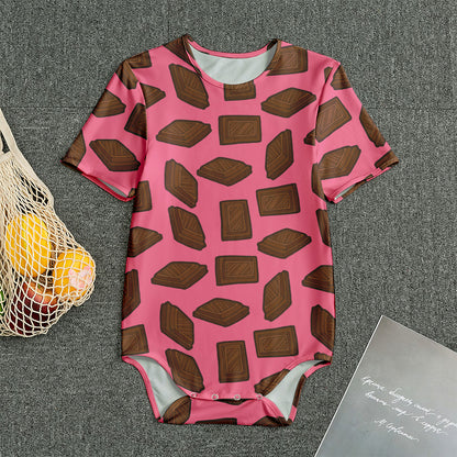Pieces of Chocolate Pattern Print Men's Bodysuit