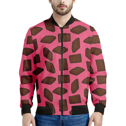 Pieces of Chocolate Pattern Print Men's Bomber Jacket