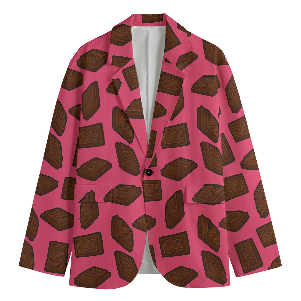 Pieces of Chocolate Pattern Print Men's Cotton Blazer