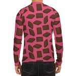 Pieces of Chocolate Pattern Print Men's Long Sleeve Rash Guard