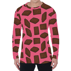 Pieces of Chocolate Pattern Print Men's Long Sleeve T-Shirt