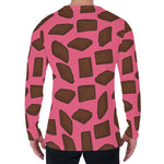 Pieces of Chocolate Pattern Print Men's Long Sleeve T-Shirt