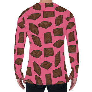 Pieces of Chocolate Pattern Print Men's Long Sleeve T-Shirt