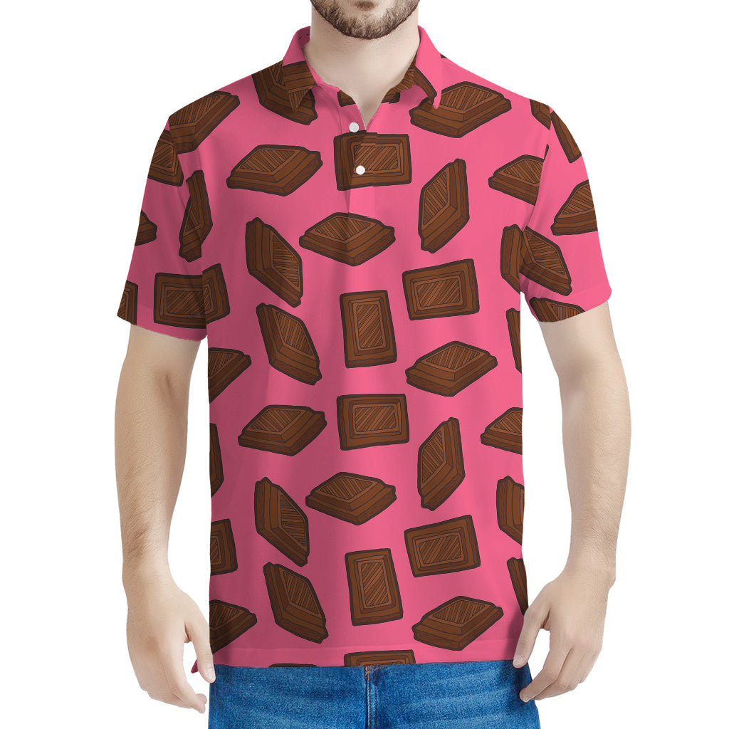 Pieces of Chocolate Pattern Print Men's Polo Shirt