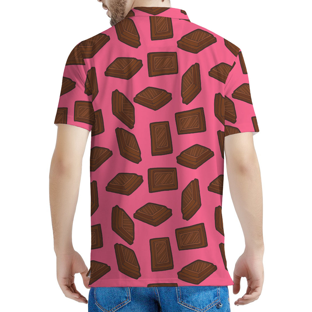 Pieces of Chocolate Pattern Print Men's Polo Shirt