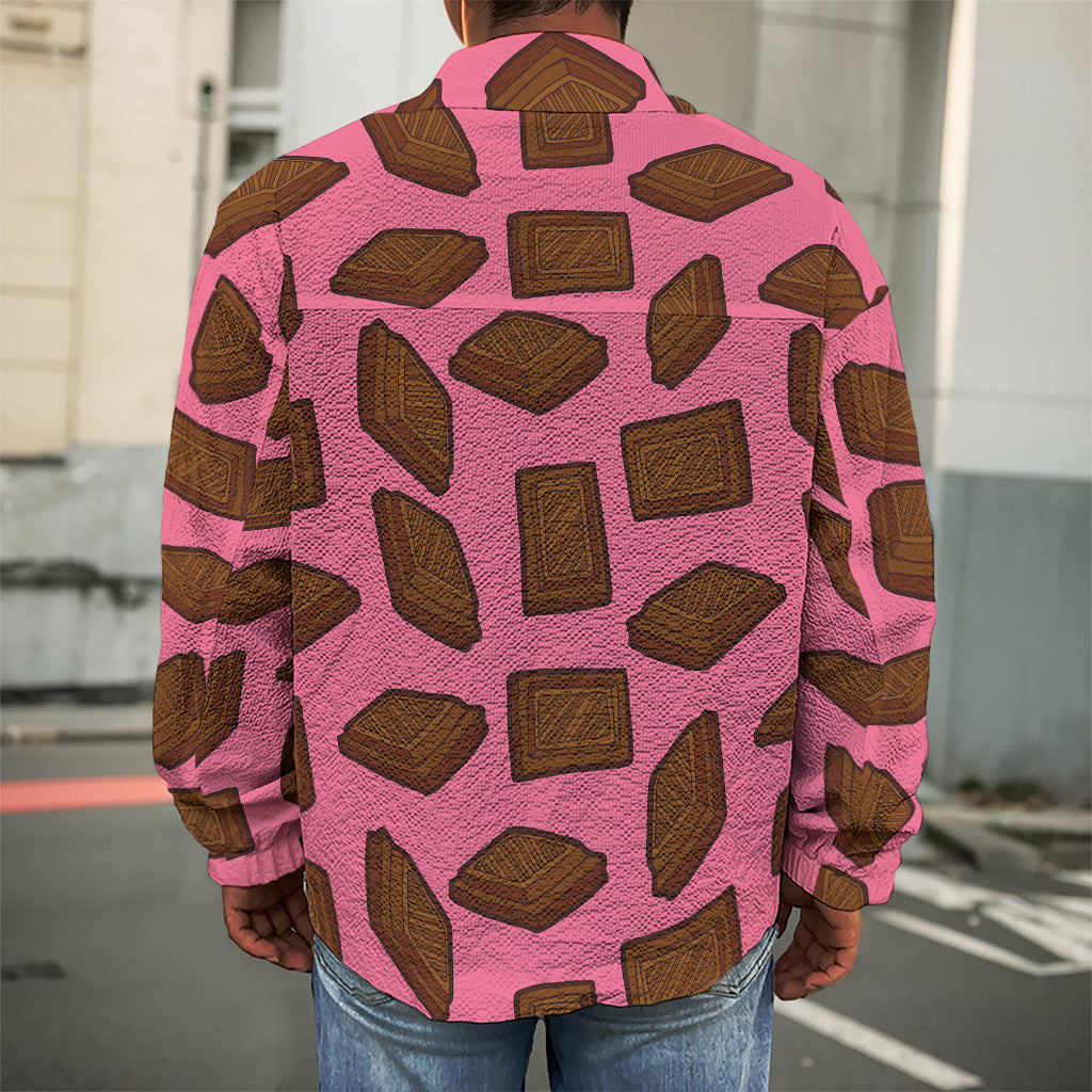 Pieces of Chocolate Pattern Print Men's Shirt Jacket