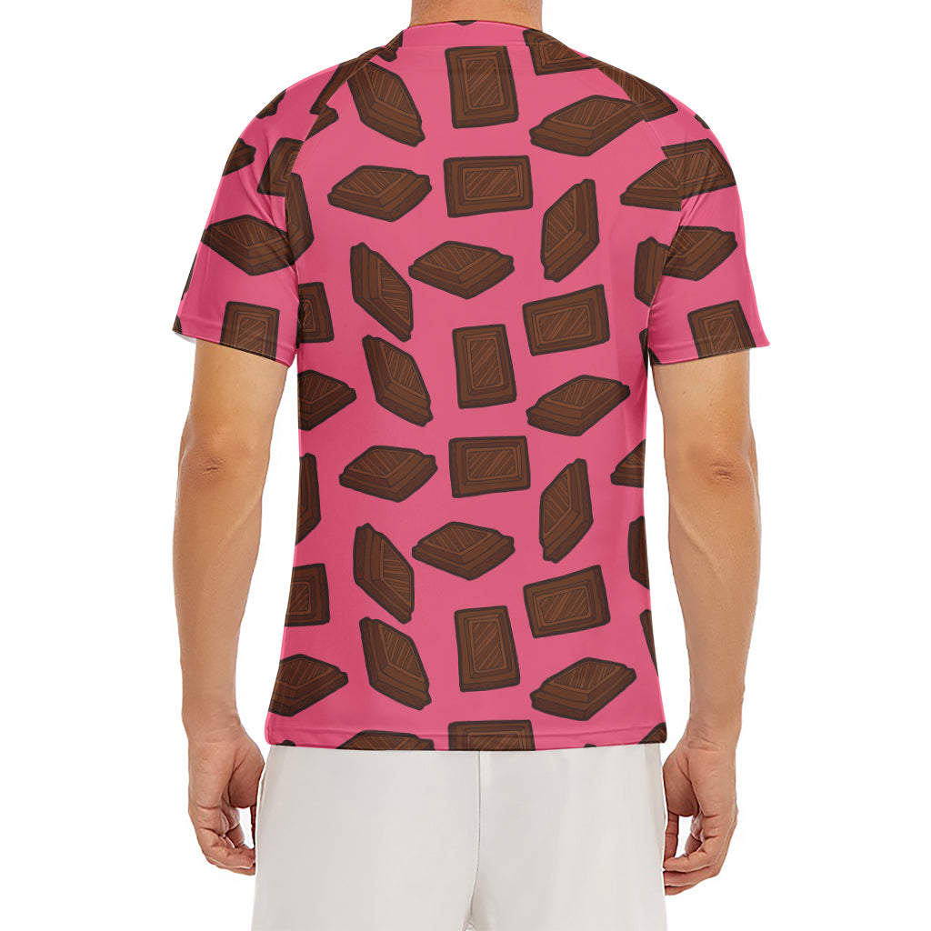 Pieces of Chocolate Pattern Print Men's Short Sleeve Rash Guard