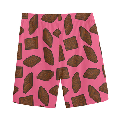 Pieces of Chocolate Pattern Print Men's Sports Shorts