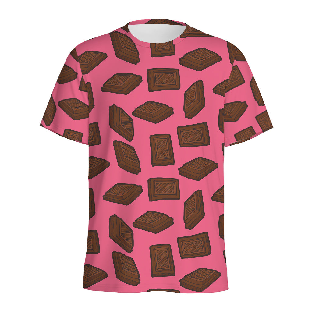 Pieces of Chocolate Pattern Print Men's Sports T-Shirt
