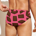 Pieces of Chocolate Pattern Print Men's Swim Briefs