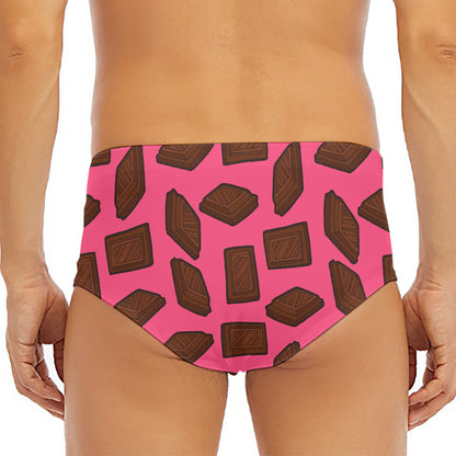 Pieces of Chocolate Pattern Print Men's Triangle Swim Briefs