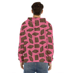 Pieces of Chocolate Pattern Print Men's Velvet Pullover Hoodie