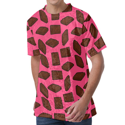 Pieces of Chocolate Pattern Print Men's Velvet T-Shirt