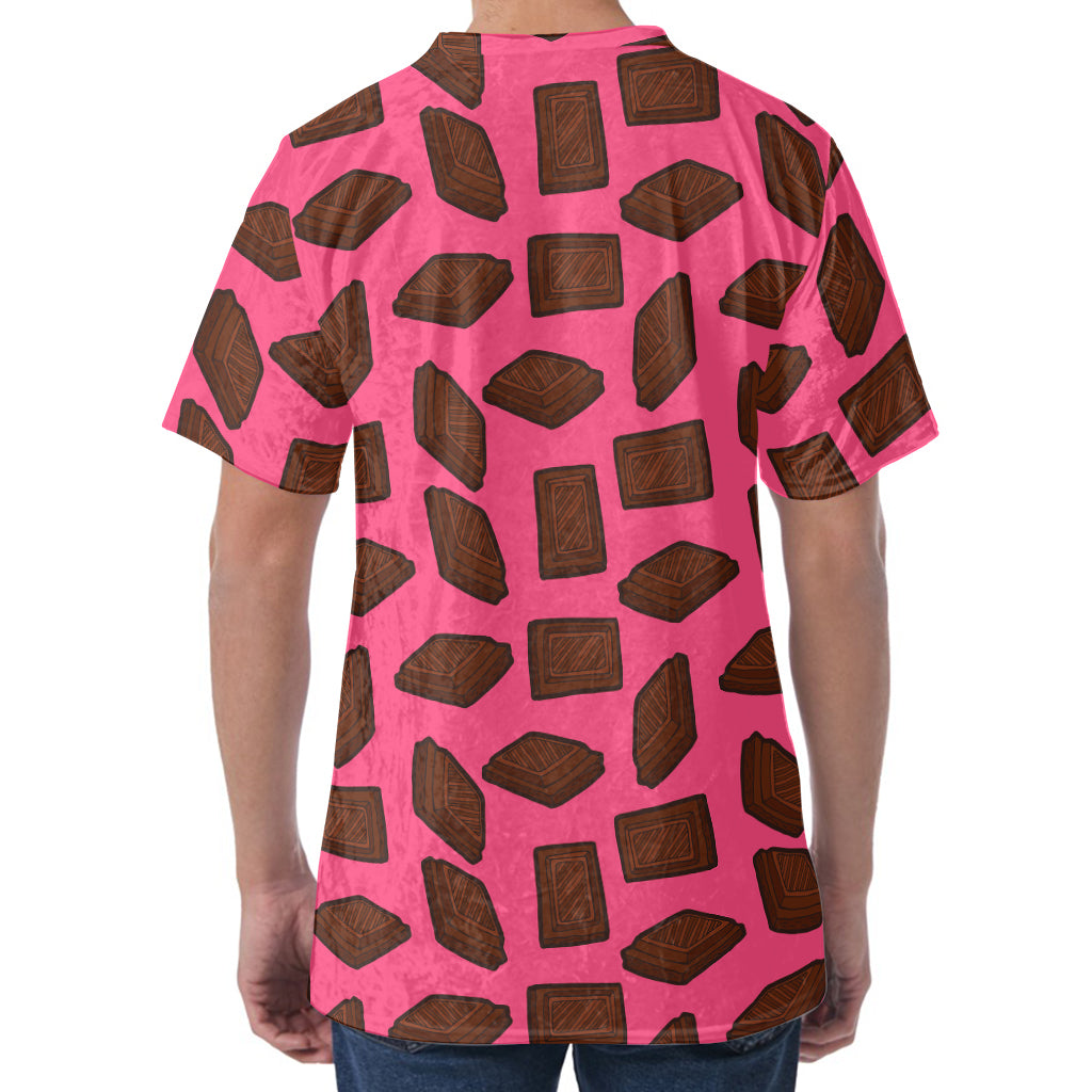 Pieces of Chocolate Pattern Print Men's Velvet T-Shirt