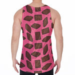 Pieces of Chocolate Pattern Print Men's Velvet Tank Top