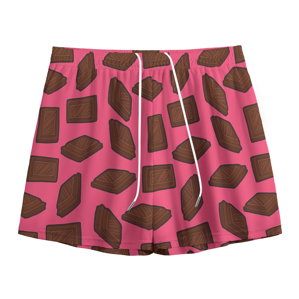 Pieces of Chocolate Pattern Print Mesh Shorts