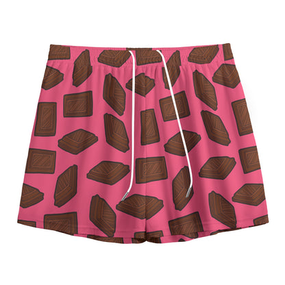 Pieces of Chocolate Pattern Print Mesh Shorts