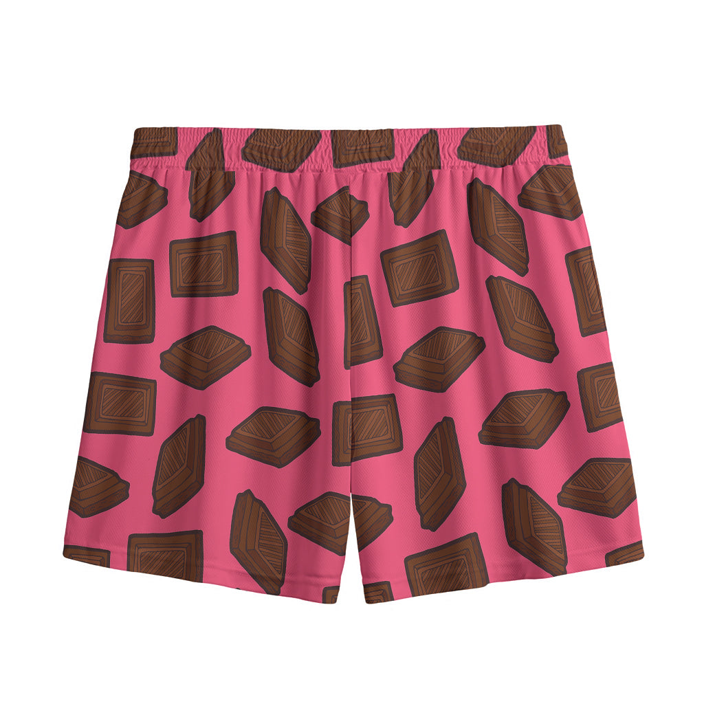 Pieces of Chocolate Pattern Print Mesh Shorts