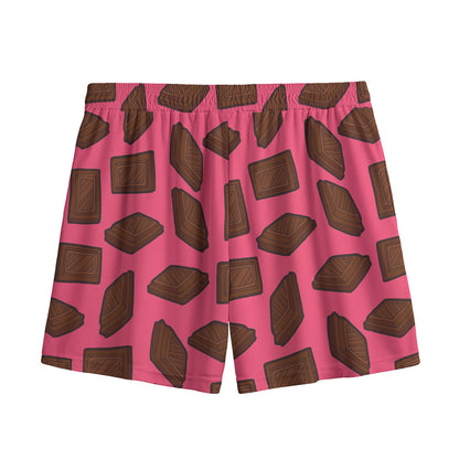 Pieces of Chocolate Pattern Print Mesh Shorts