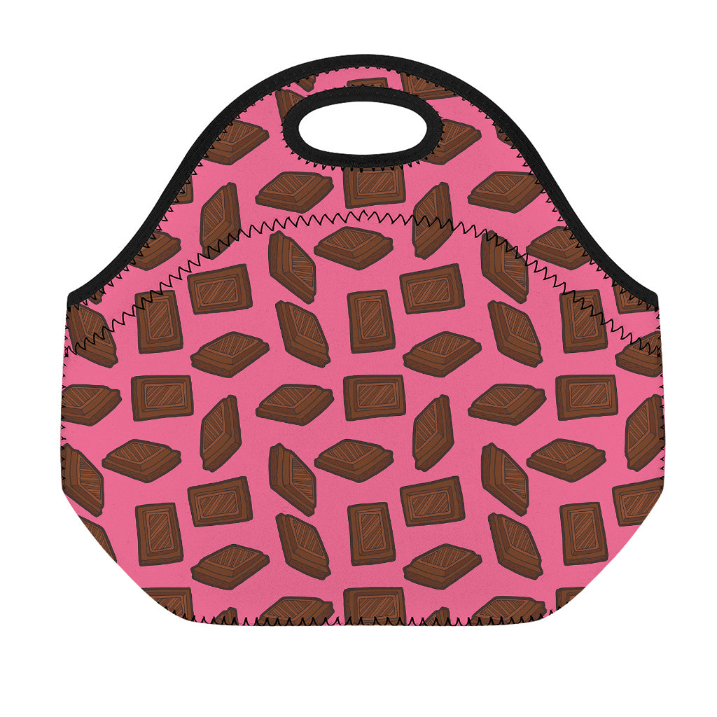 Pieces of Chocolate Pattern Print Neoprene Lunch Bag