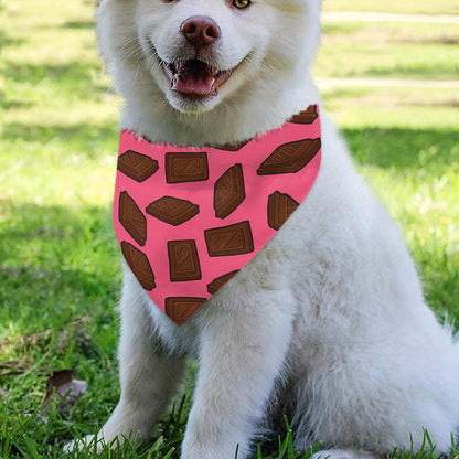 Pieces of Chocolate Pattern Print Over The Collar Dog Bandana