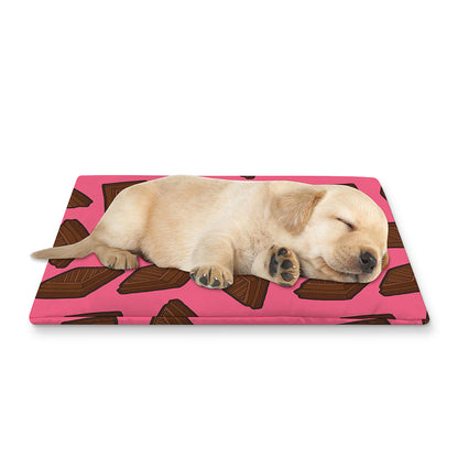 Pieces of Chocolate Pattern Print Pet Cooling Mat Cover