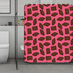 Pieces of Chocolate Pattern Print Polyester Shower Curtain