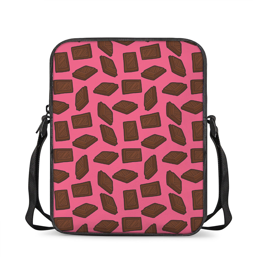 Pieces of Chocolate Pattern Print Rectangular Crossbody Bag