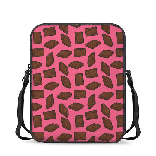 Pieces of Chocolate Pattern Print Rectangular Crossbody Bag