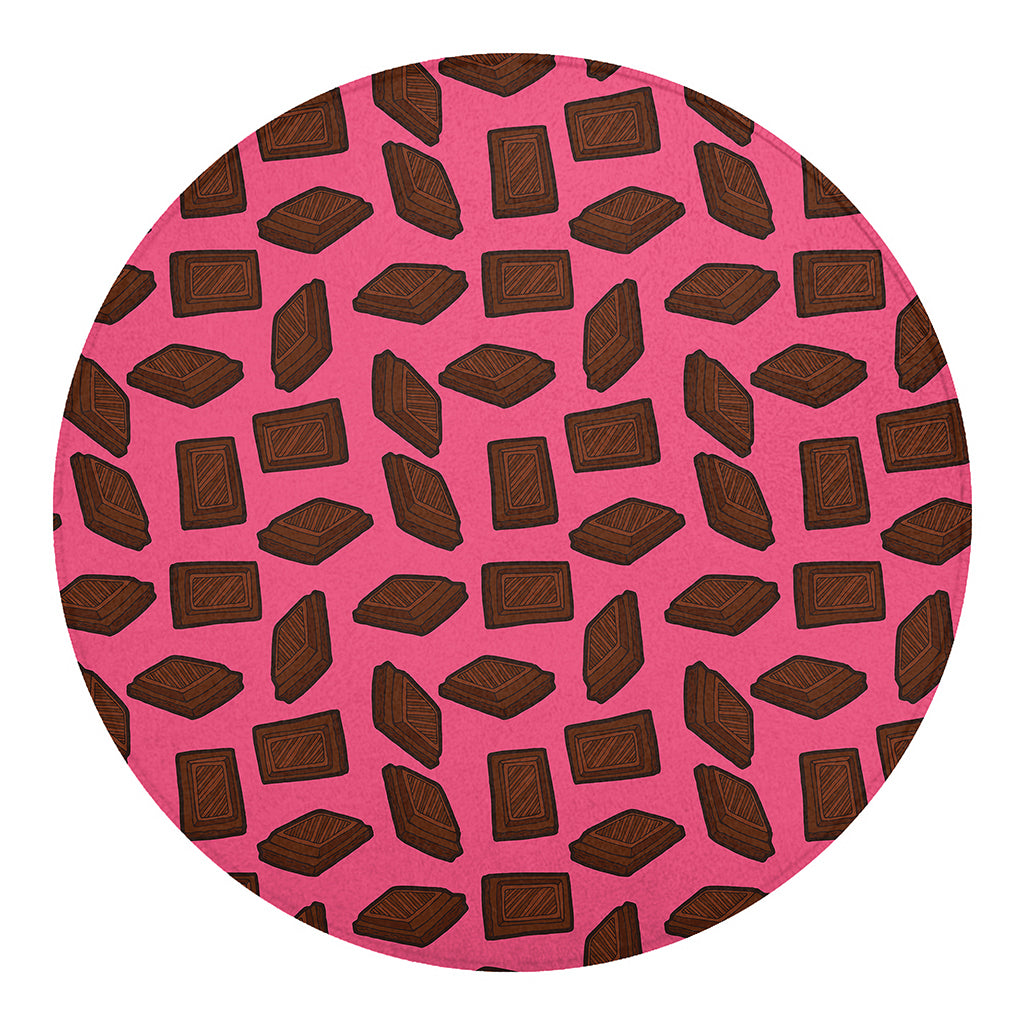 Pieces of Chocolate Pattern Print Round Blanket
