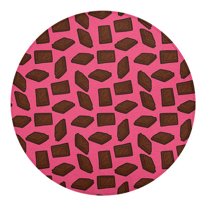 Pieces of Chocolate Pattern Print Round Blanket