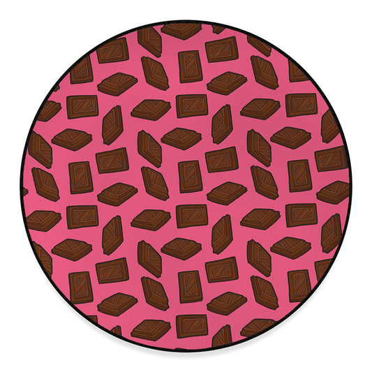Pieces of Chocolate Pattern Print Round Floor Mat