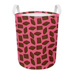 Pieces of Chocolate Pattern Print Round Laundry Basket