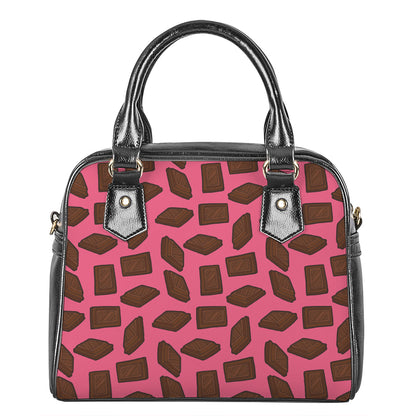 Pieces of Chocolate Pattern Print Shoulder Handbag