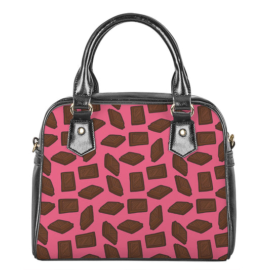 Pieces of Chocolate Pattern Print Shoulder Handbag