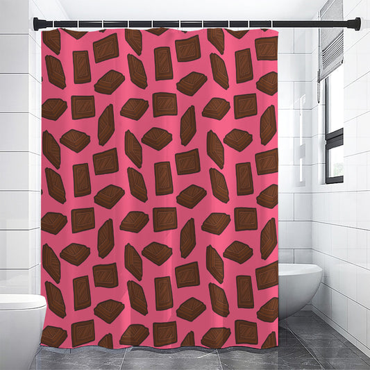 Pieces of Chocolate Pattern Print Shower Curtain