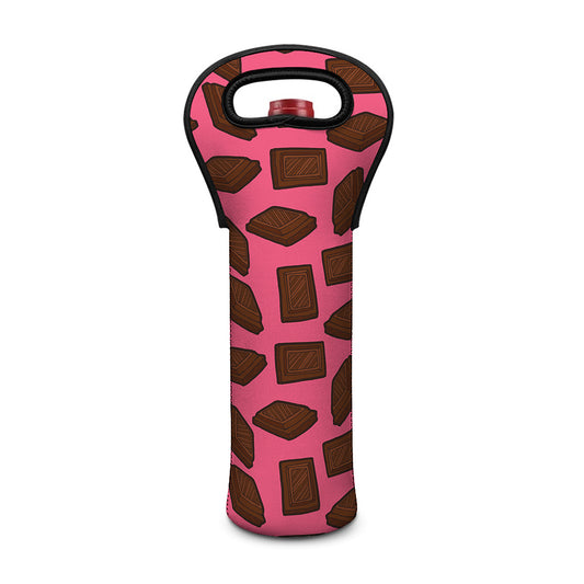 Pieces of Chocolate Pattern Print Single Neoprene Wine Tote