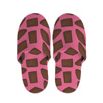 Pieces of Chocolate Pattern Print Slippers