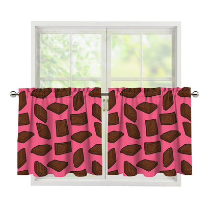 Pieces of Chocolate Pattern Print Tier Curtains