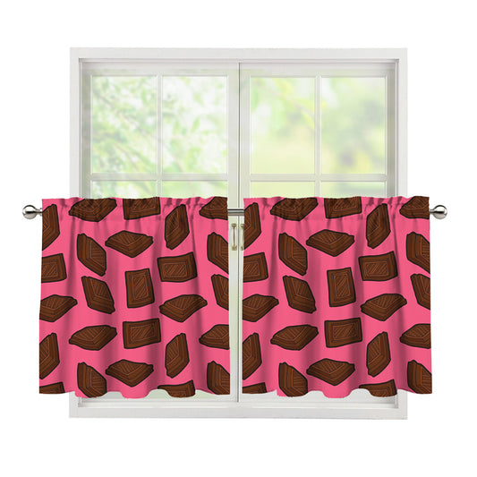 Pieces of Chocolate Pattern Print Tier Curtains