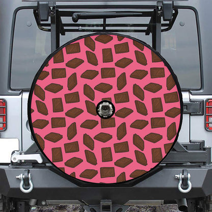 Pieces of Chocolate Pattern Print Tire Cover With Camera Hole