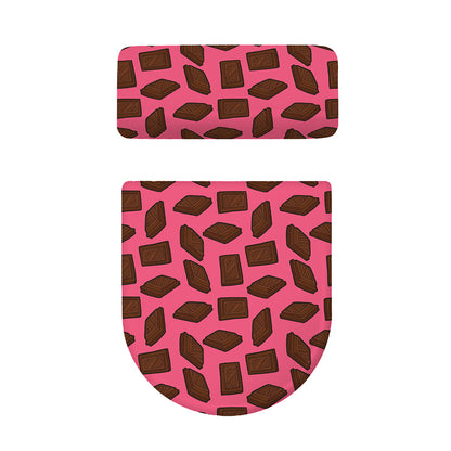 Pieces of Chocolate Pattern Print Toilet Lid And Tank Cover Set
