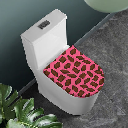 Pieces of Chocolate Pattern Print Toilet Lid Cover