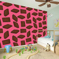 Pieces of Chocolate Pattern Print Wall Sticker