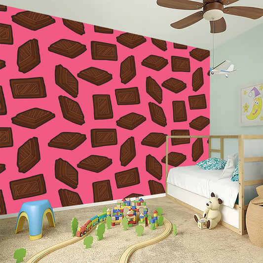 Pieces of Chocolate Pattern Print Wall Sticker