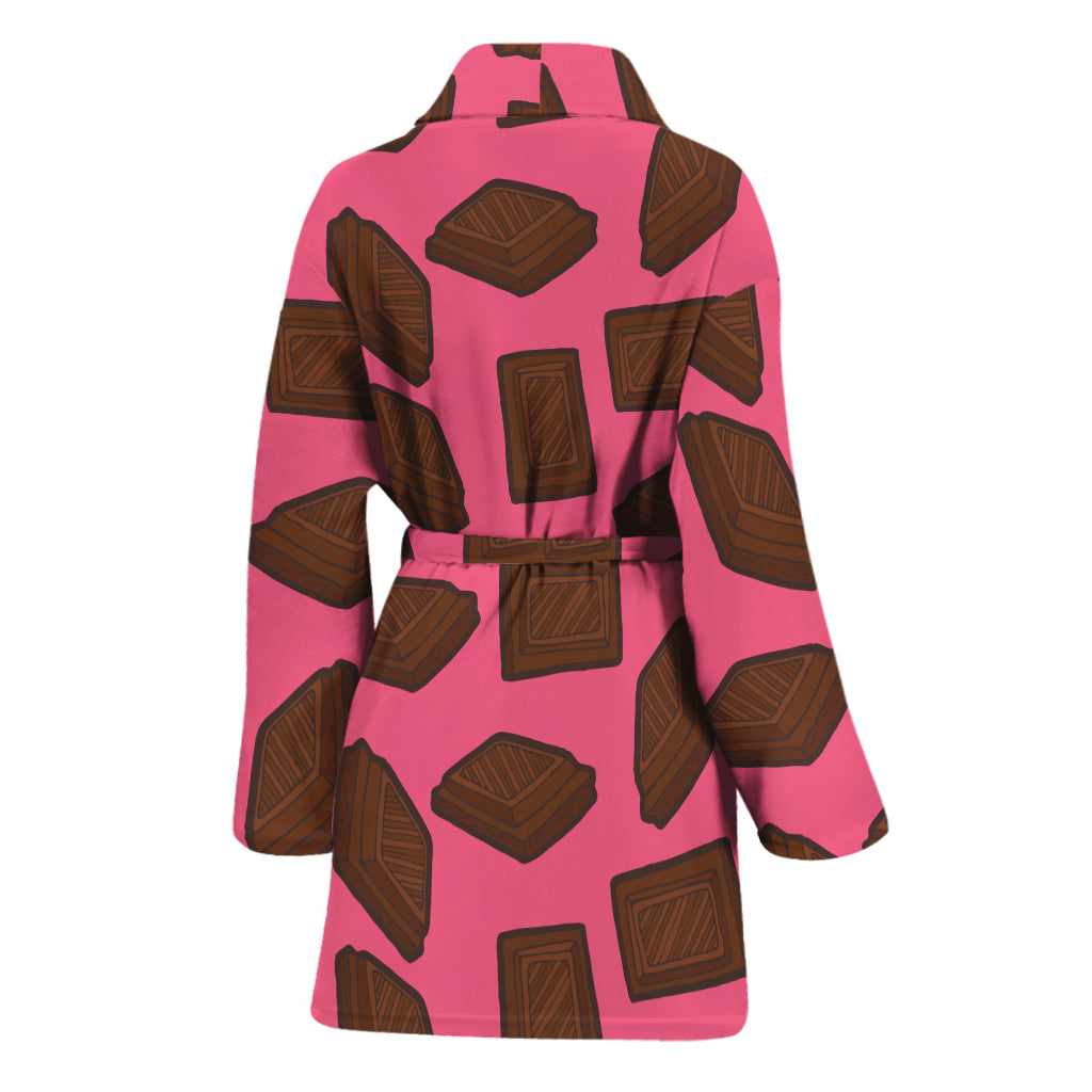Pieces of Chocolate Pattern Print Women's Bathrobe