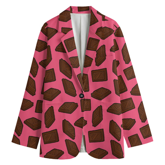 Pieces of Chocolate Pattern Print Women's Blazer